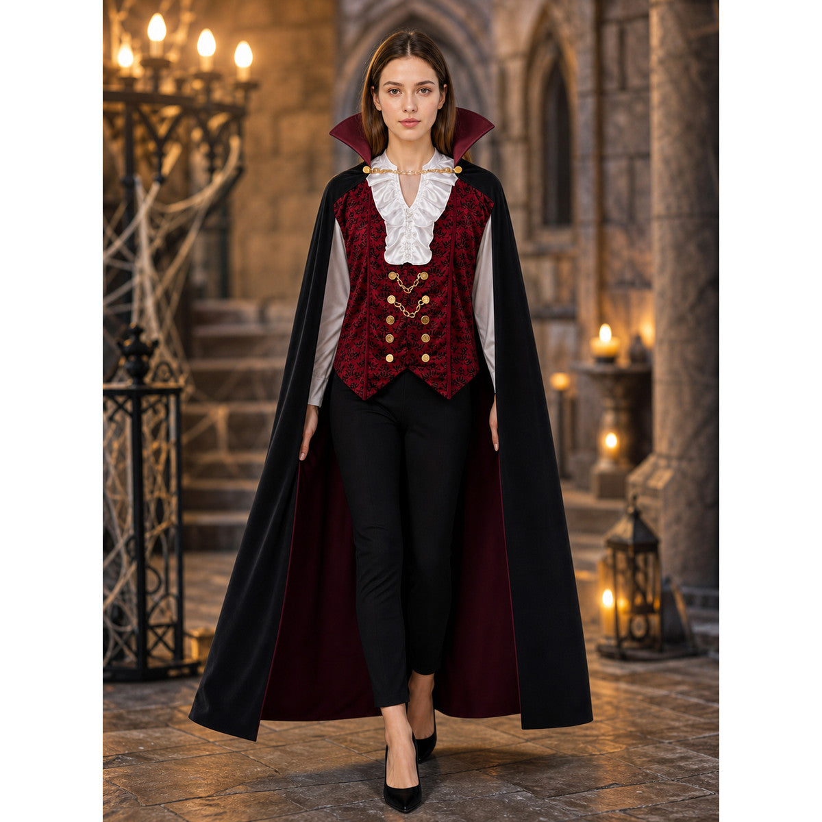 Count Costume: Victorian-Style Coat and Vest with Jabot lifestyle view