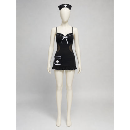 Medical Uniform: Black Dress with White Trim