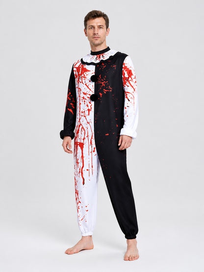“Sinister Clown” Cosplay Costume, Black and White Jumpsuit product detail