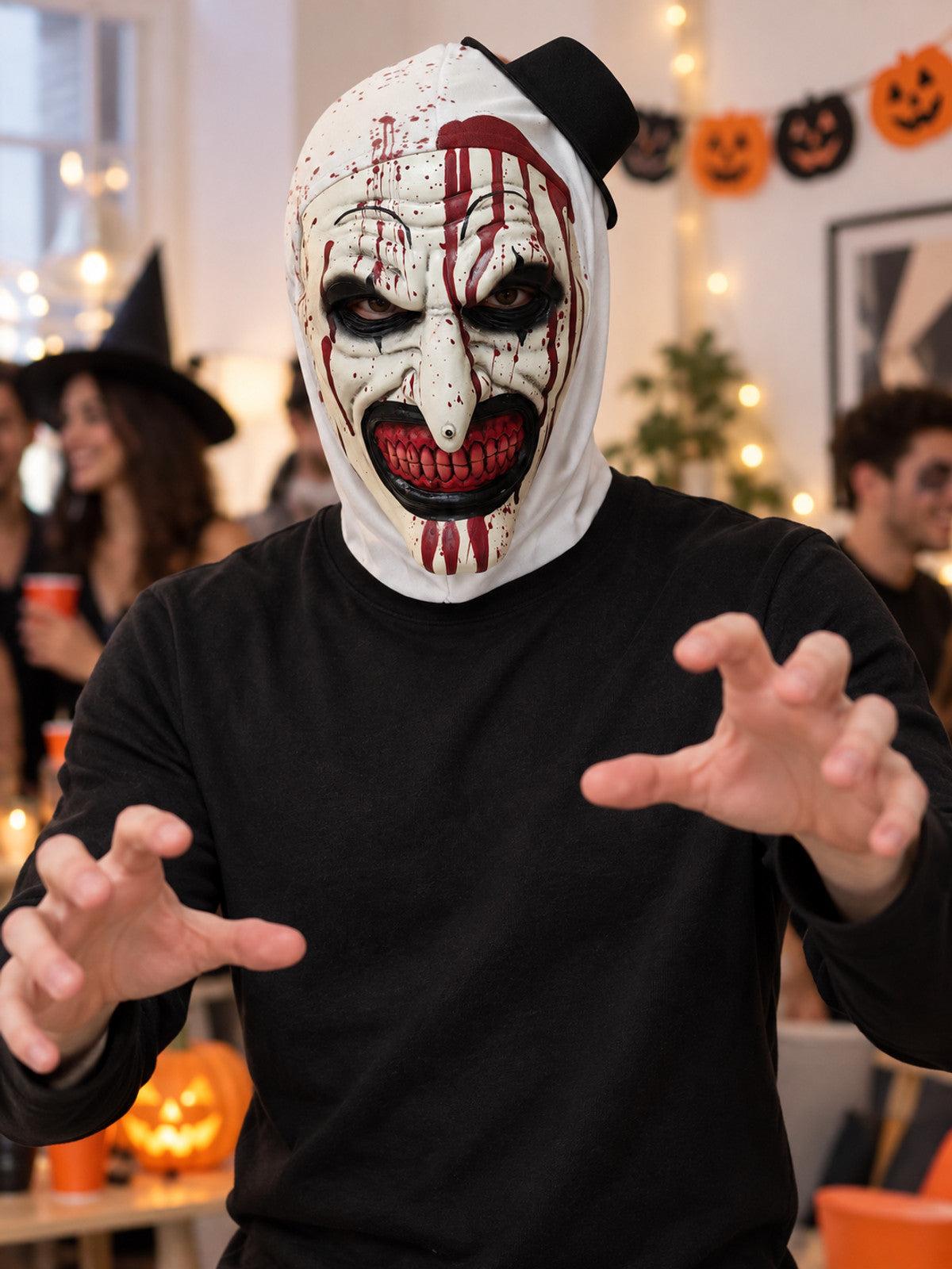 Clown Mask with Hood and Mini Top Hat lifestyle view