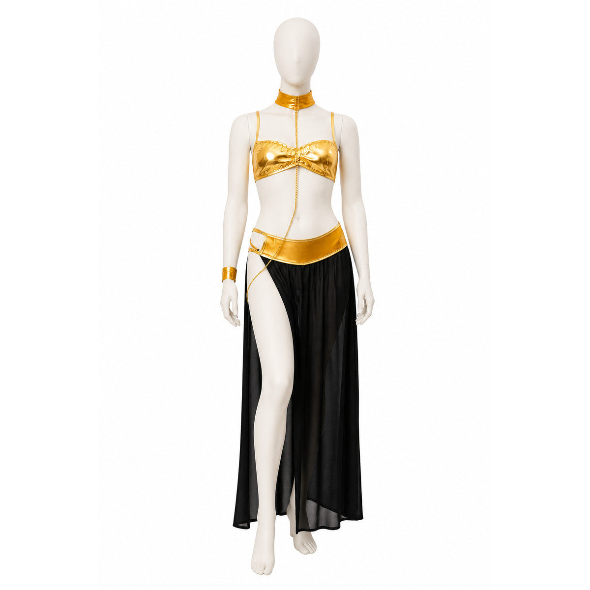 Gold Cleopatra Costume with Long Black Skirt