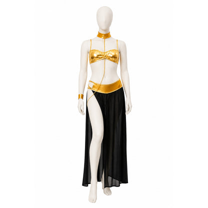 Gold Cleopatra Costume with Long Black Skirt