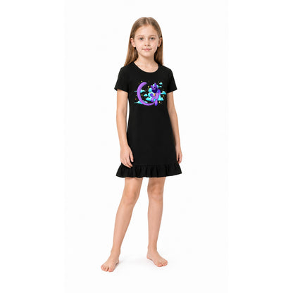 Black Poppy Playtime Cosplay Dress with Animal Prints Costume Dresses detail