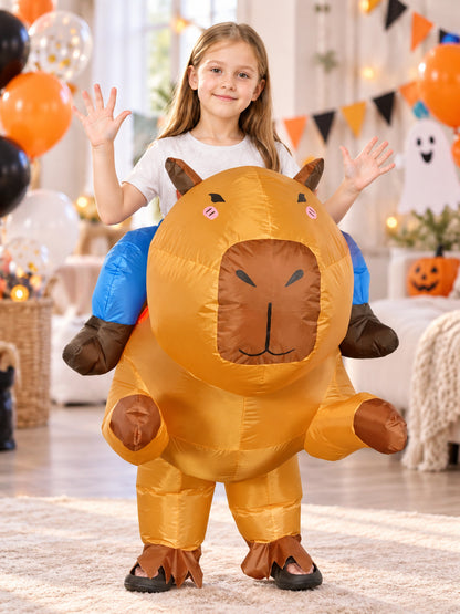 Inflatable Capybara Costume with Cartoon Face