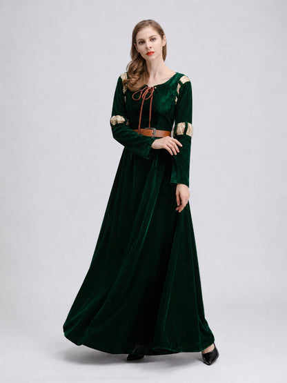 Retro Costume Dress with Gold Court-Style Details