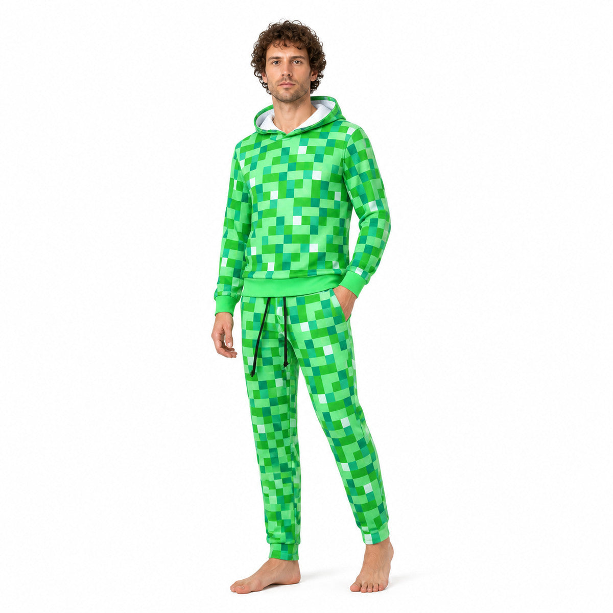 Kids' Minecraft Green Pixel Costume lifestyle
