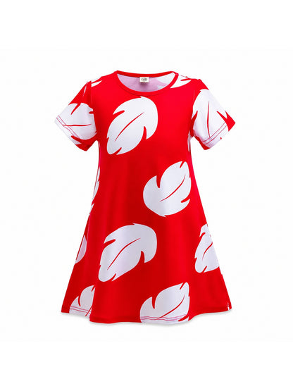 Experiment 626 Lilo Role Play Dress Hawaii Costume Children Red Frock Featured