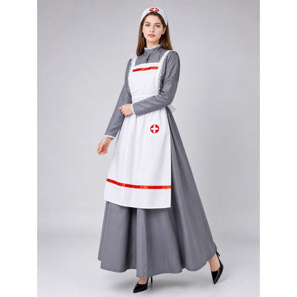 Nurse Costume with Apron and Cap