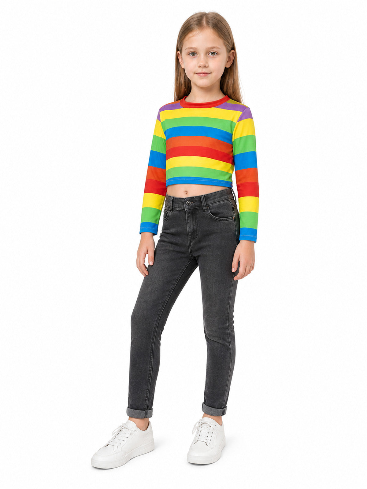 Children's long-sleeve shirt with colorful stripes from Inside Out 2 product detail