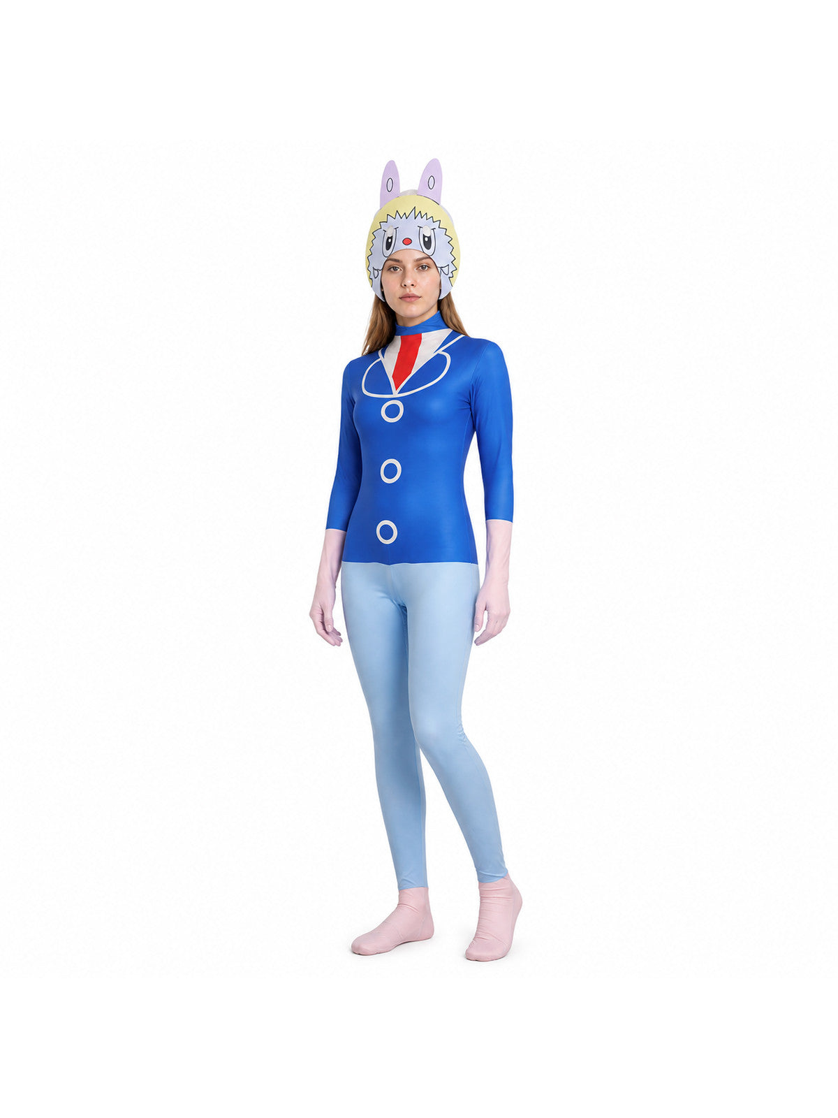 Blue Halloween Jumpsuit with Mask and Ears