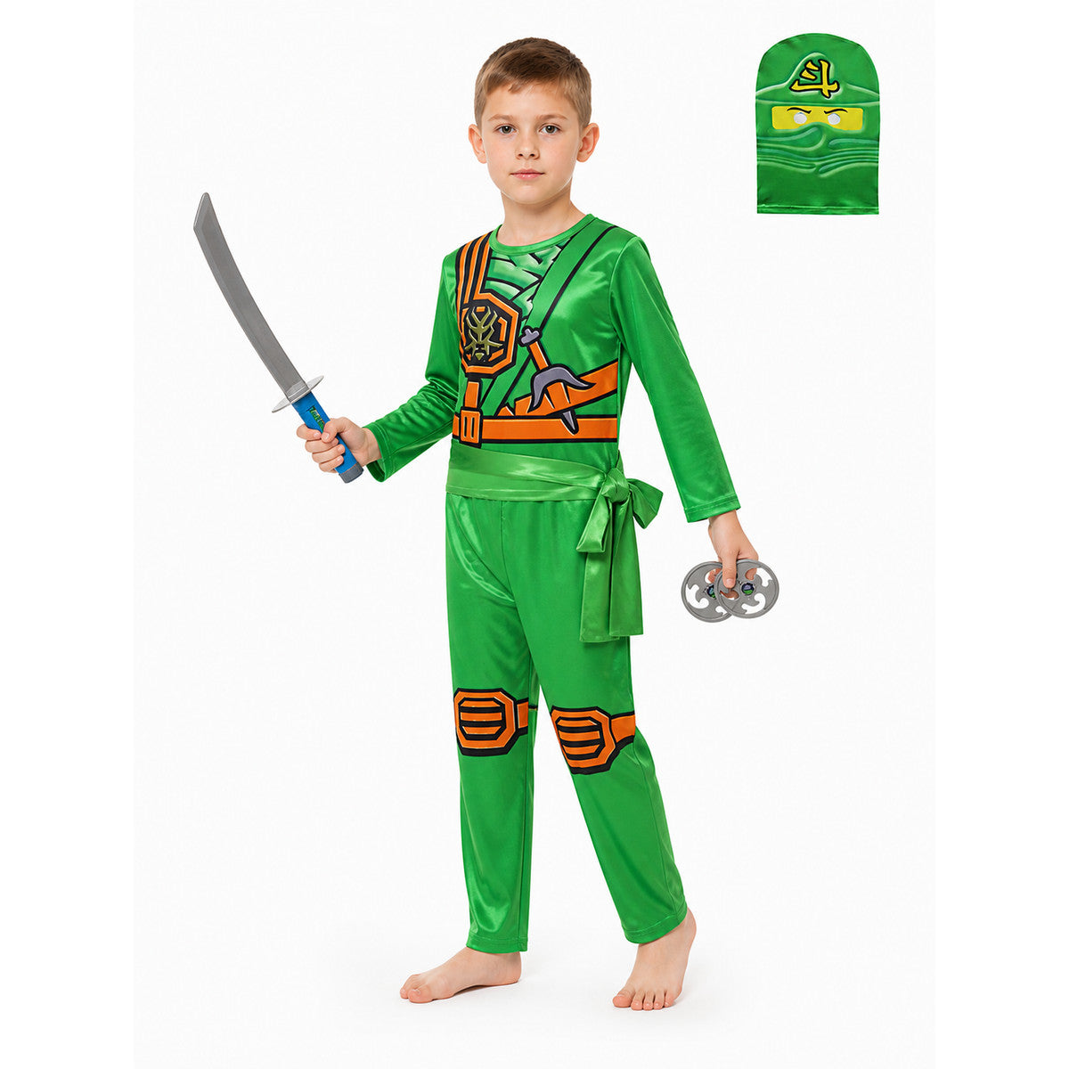 Ninja costume with mask and sword for parties Costume Masks detail