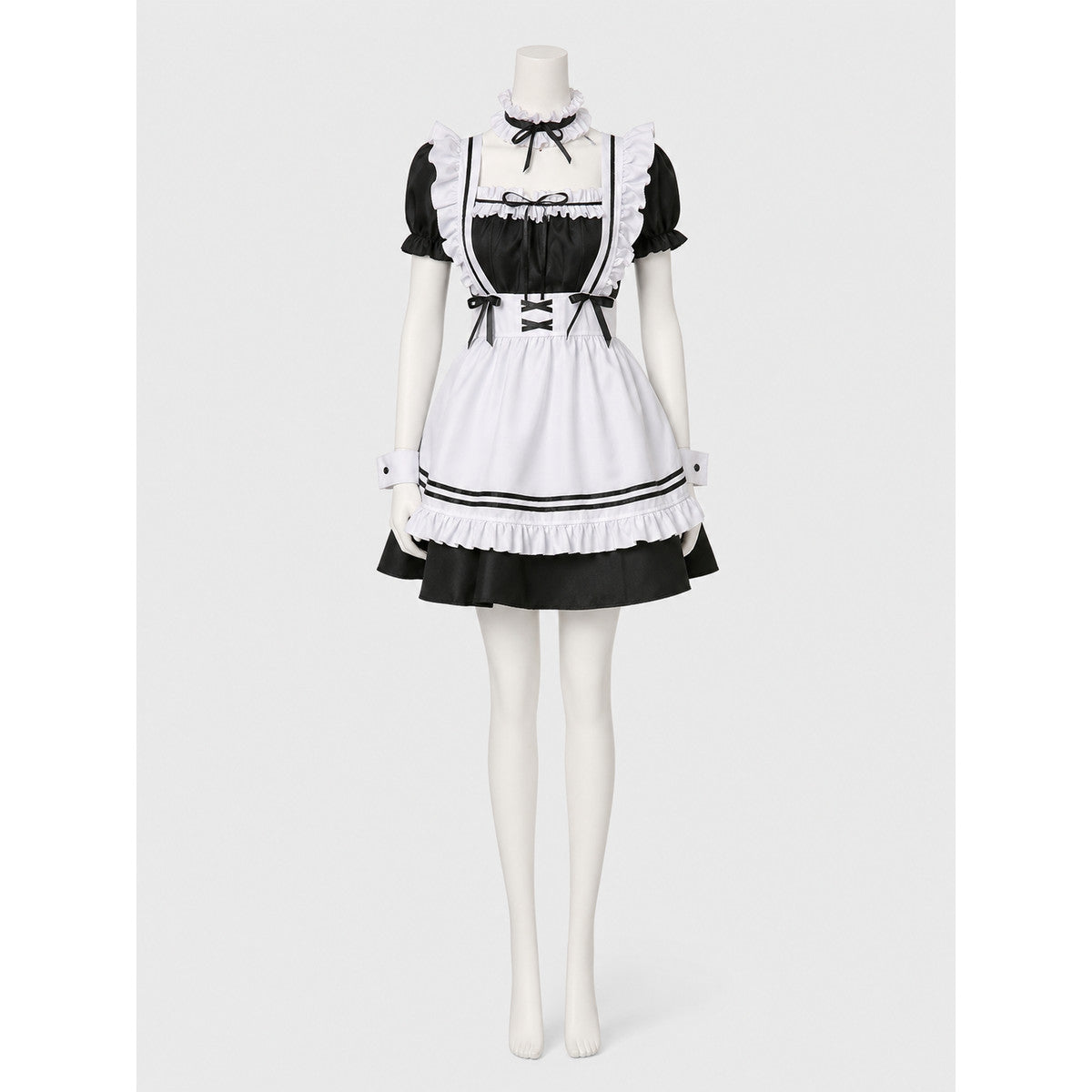 Maid-Style Dress with Apron and Headpiece