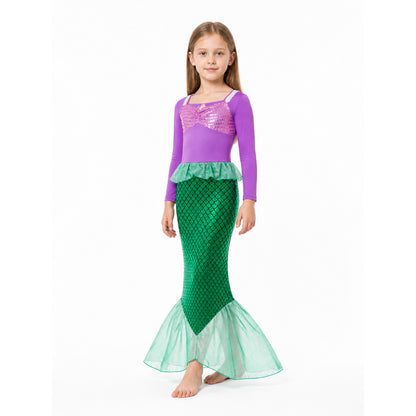 Children's Mermaid Costume with Sequins and a Green Tail Costumes detail