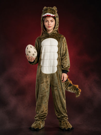 Little Dinosaur Hooded Onesie Costume with Tail and Claw Feet