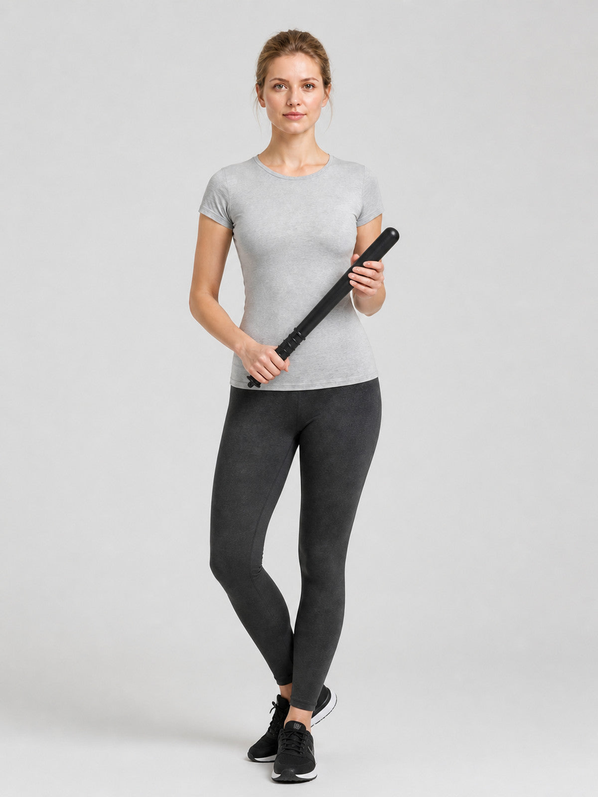 Black Telescopic Baton with Non-Slip Grip product detail
