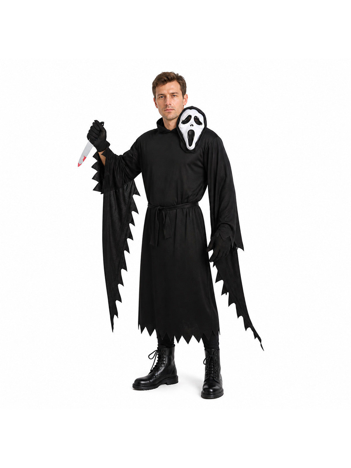 Black Hooded Ghost Costume for Cosplay