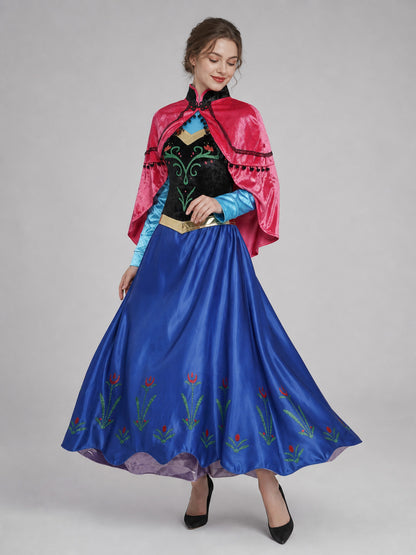 Anna Costume Dress with Cape for Cosplay Costume Dresses detail