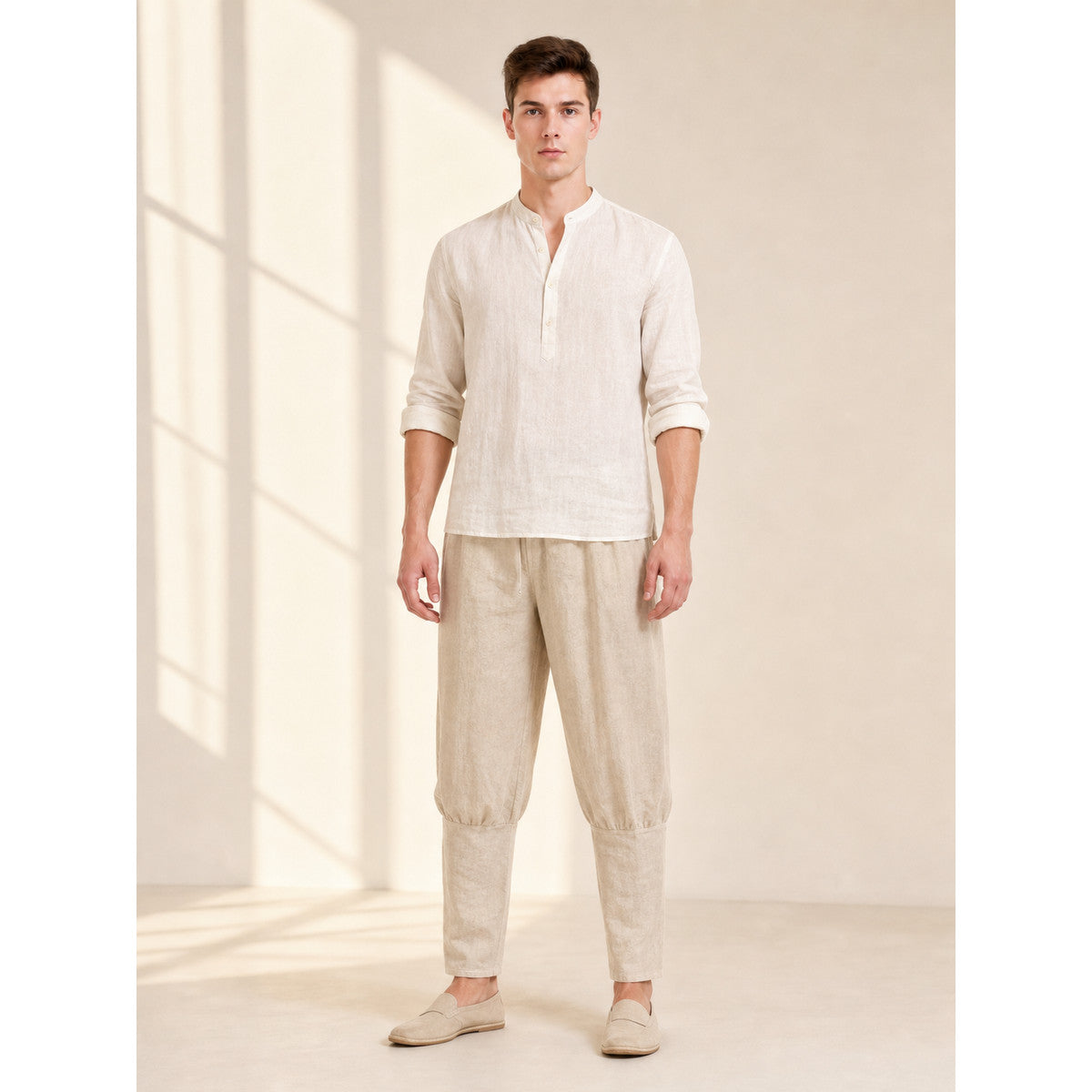 Loose-Fit Cuffed Pants for a Costume Look lifestyle view