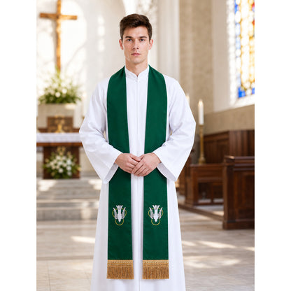 Ceremonial Epitrachelions in Green and Purple lifestyle view