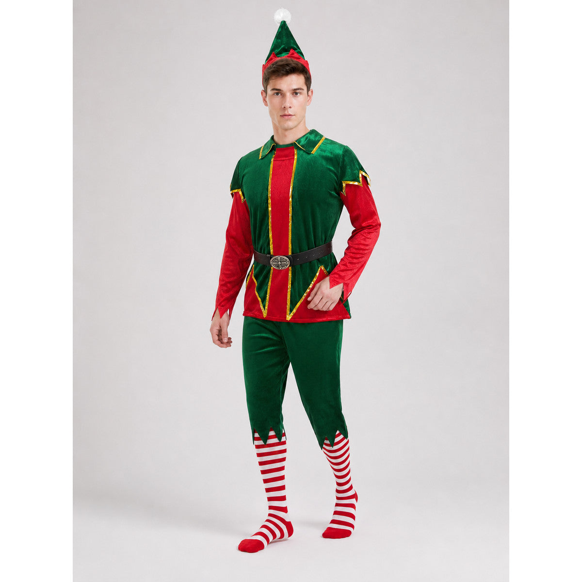 Christmas Elf Costume with Hat and Accessories Costume Headwear detail