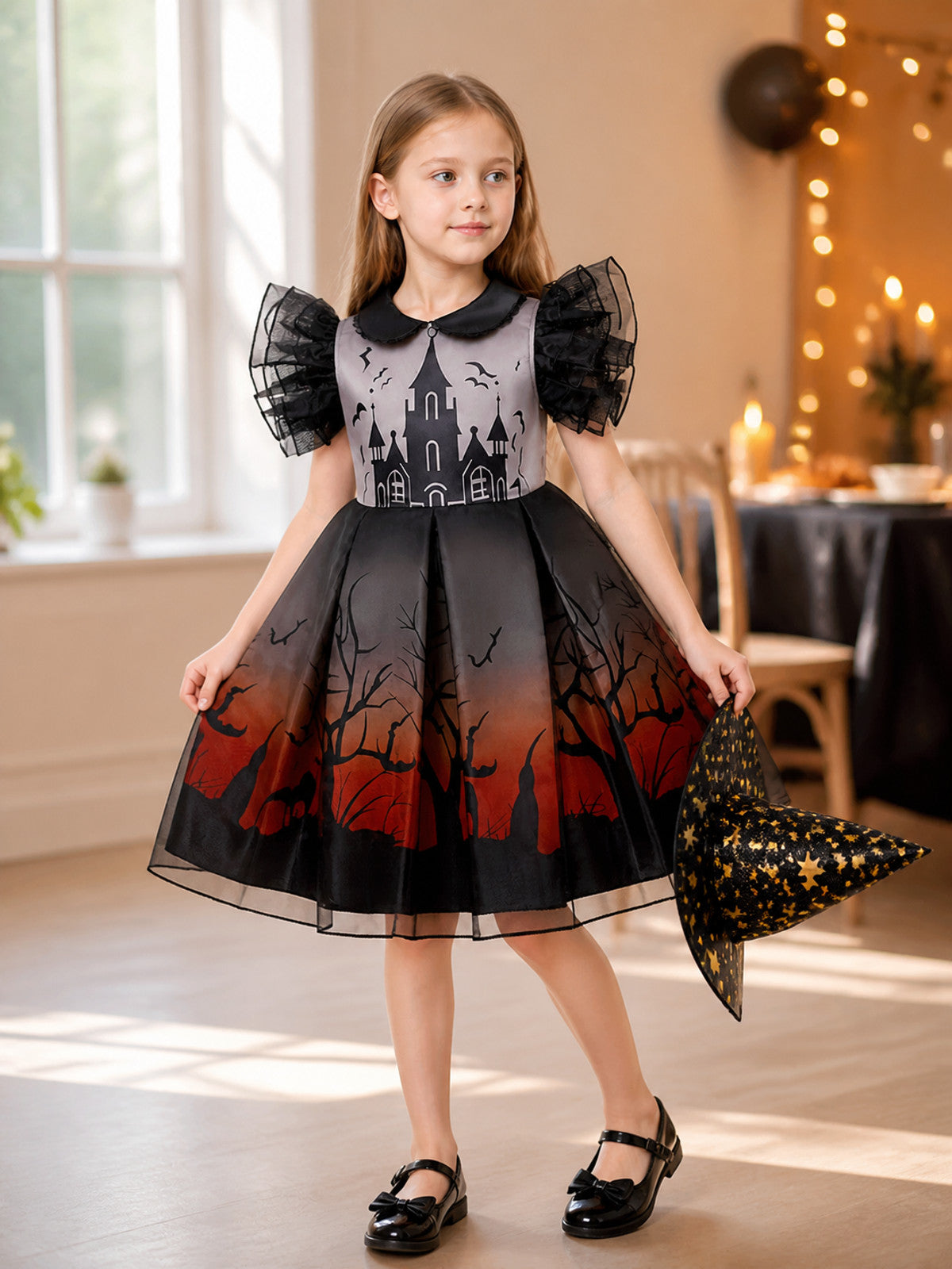 Halloween Costume Set with Dress and Hat lifestyle view