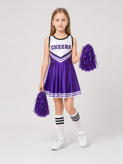 Sleeveless Striped Cheerleading Dress Costume Dresses detail
