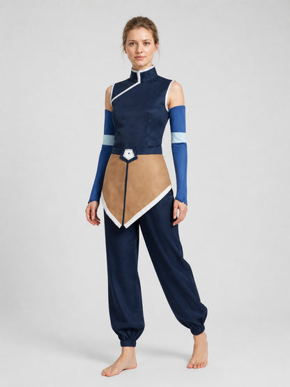 Avatar Zuko and Katara Cosplay Costume with Belt and Arm Guards