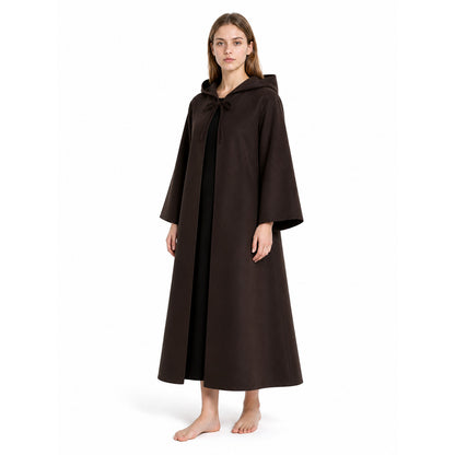 Long Black Robe with a Hood and Wide Sleeves product detail