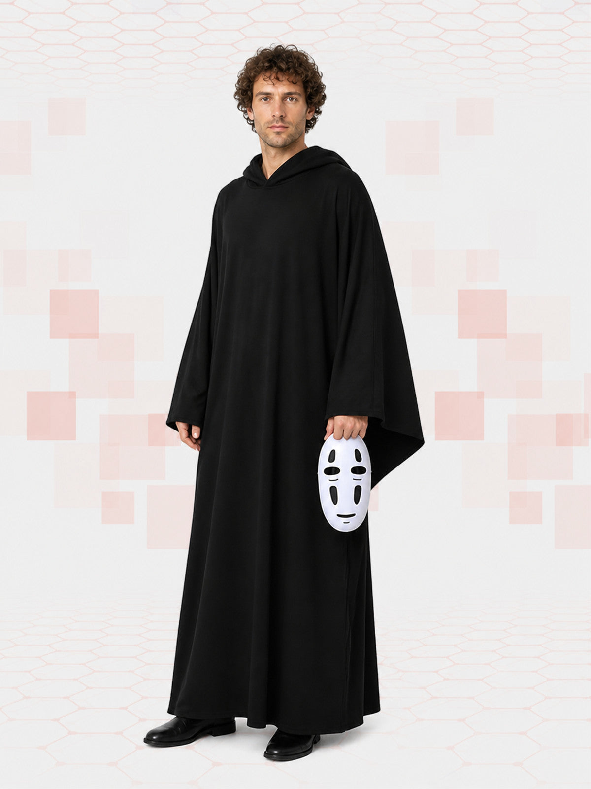 No-Face Hooded Cloak and Mask for Cosplay