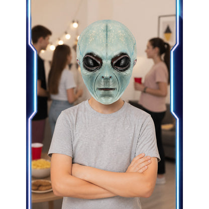 Green Alien Carnival Mask for Halloween lifestyle view