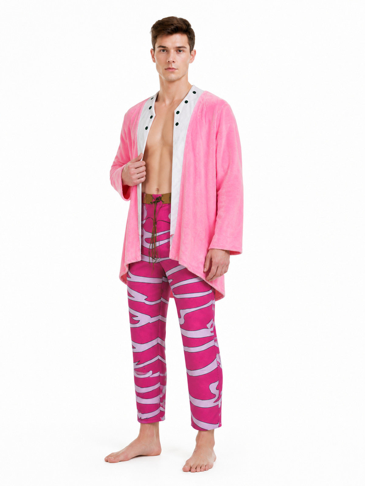 Doflamingo Cosplay Costume, Jacket, Pants, and Belt