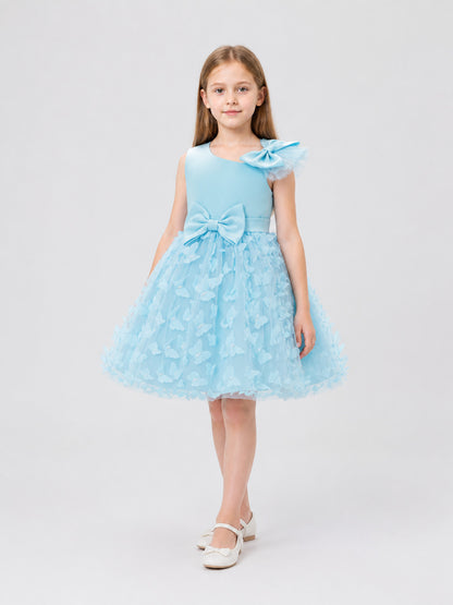 Children’s One-Shoulder Tutu Dress with 3D Butterflies product detail