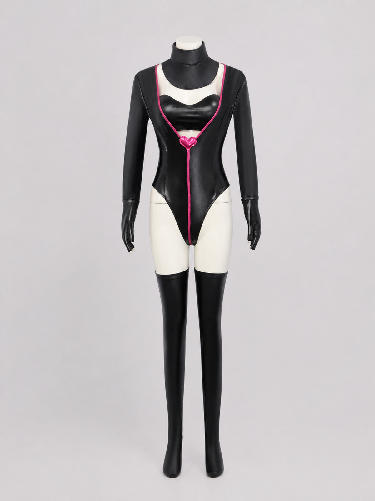 Angel Dust Cosplay Costume Jumpsuit with Gloves and Stockings Costumes detail