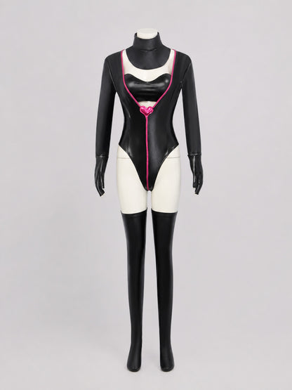 Angel Dust Cosplay Costume Jumpsuit with Gloves and Stockings Costumes detail