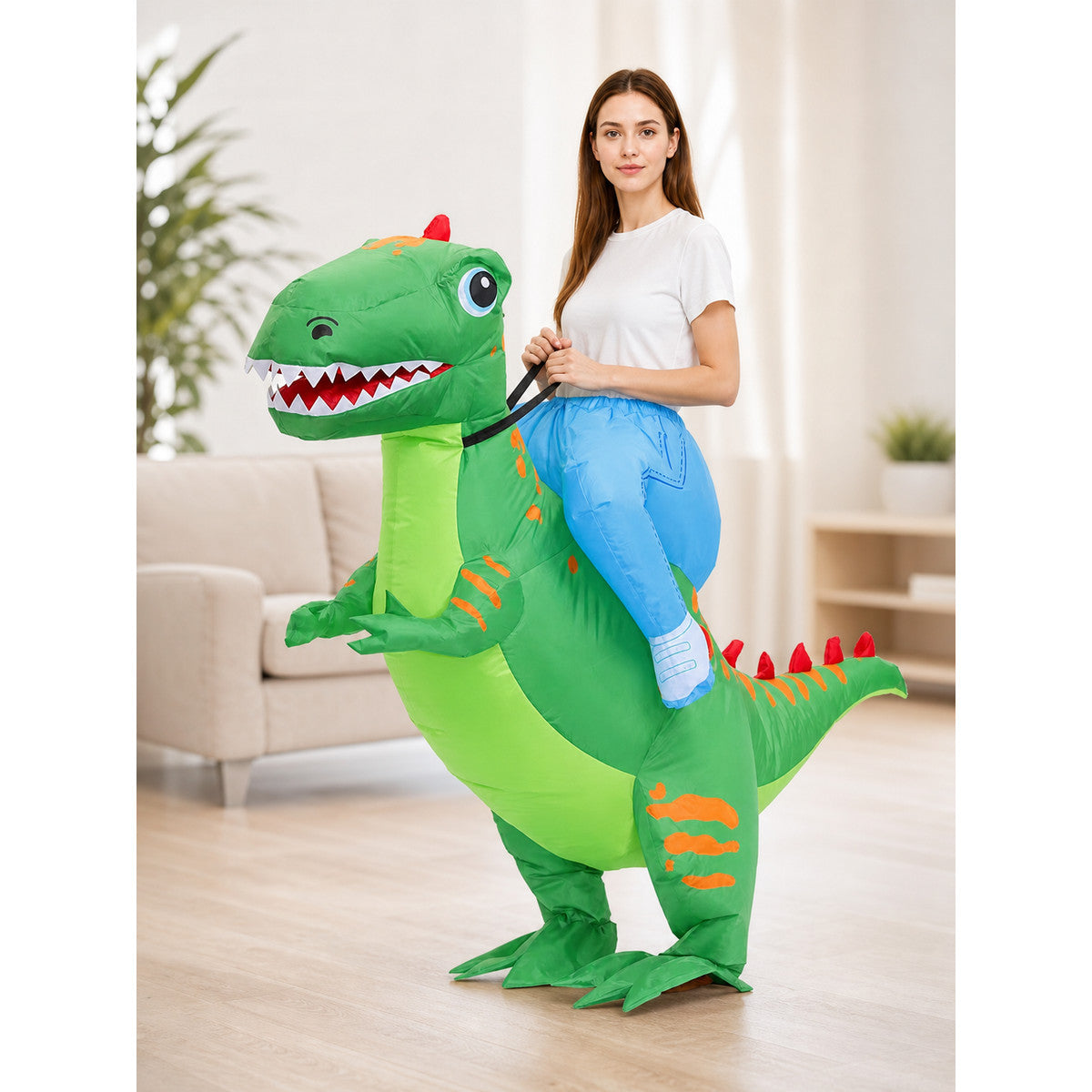 Inflatable dinosaur costume for parties and shows lifestyle view