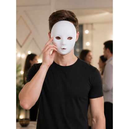 White Carnival Mask for Halloween and Cosplay lifestyle view