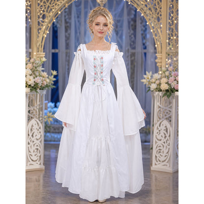 White Palace-Style Cosplay Costume with Corset Bodice lifestyle view