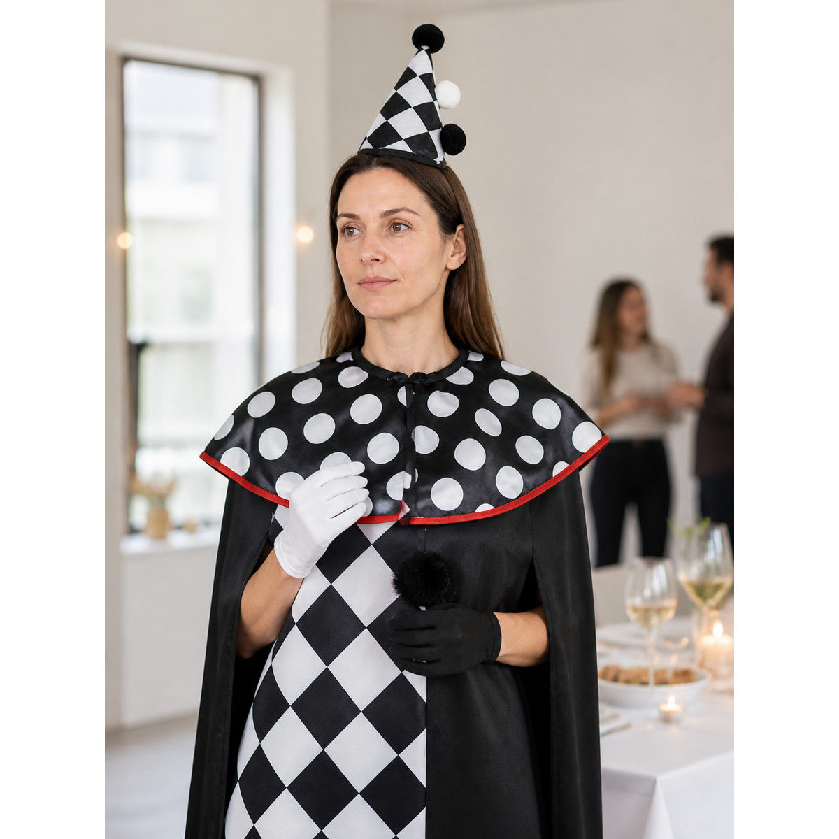 Carnival Clown Hat with Pom-Poms lifestyle view