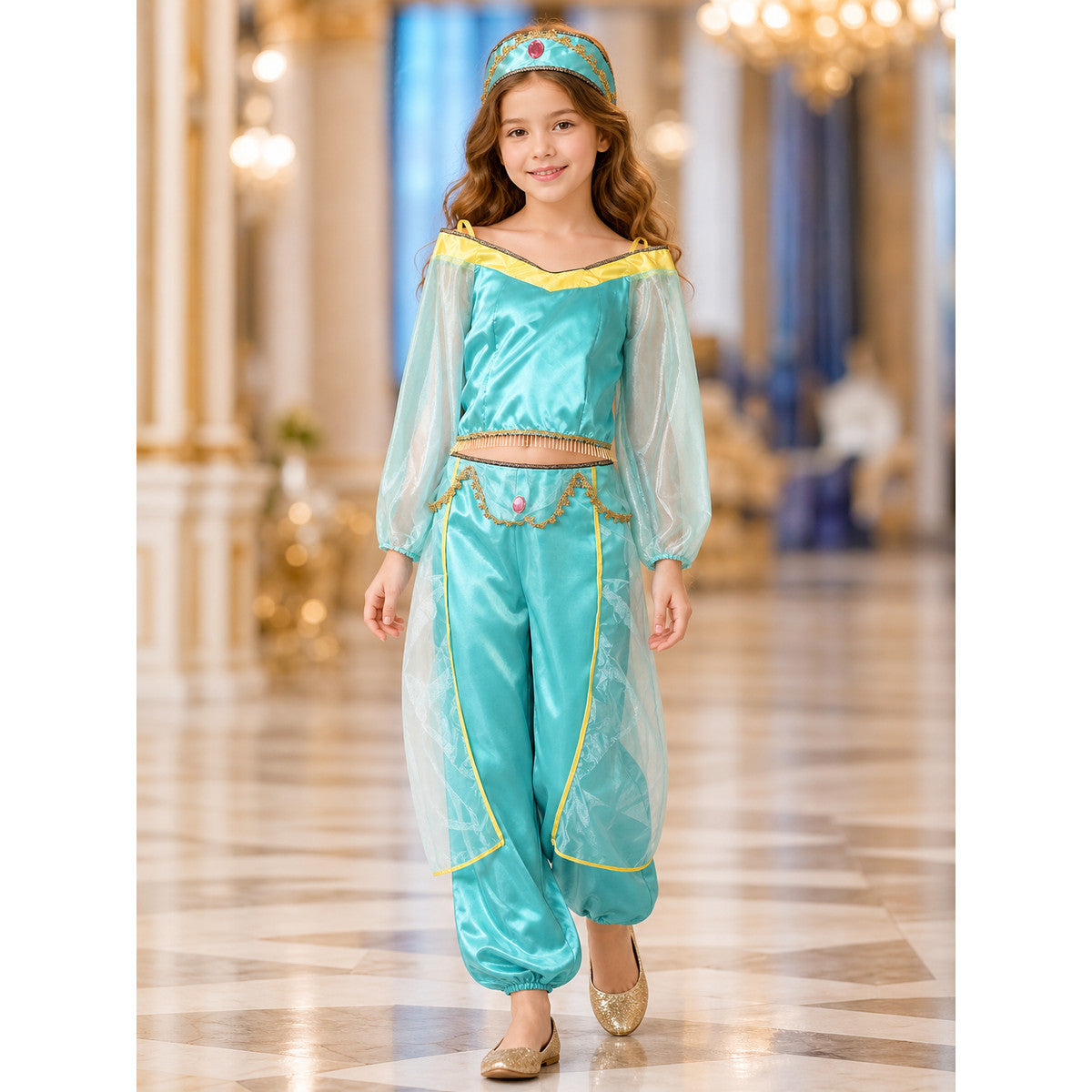 “Aladdin” Cosplay Costume: Top, Pants, and Headpiece