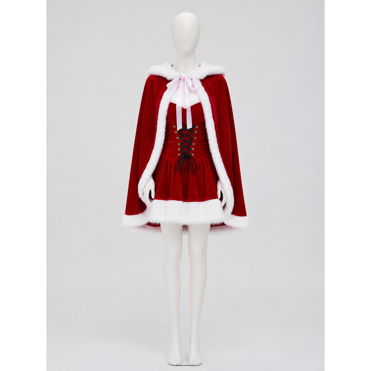 Christmas Character Costume: Red Cape and Dress Costume Dresses detail