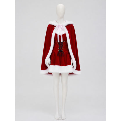 Christmas Character Costume: Red Cape and Dress Costume Dresses detail