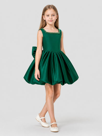 Emerald Princess Dress with a Full Skirt and Rhinestones Costume Dresses detail