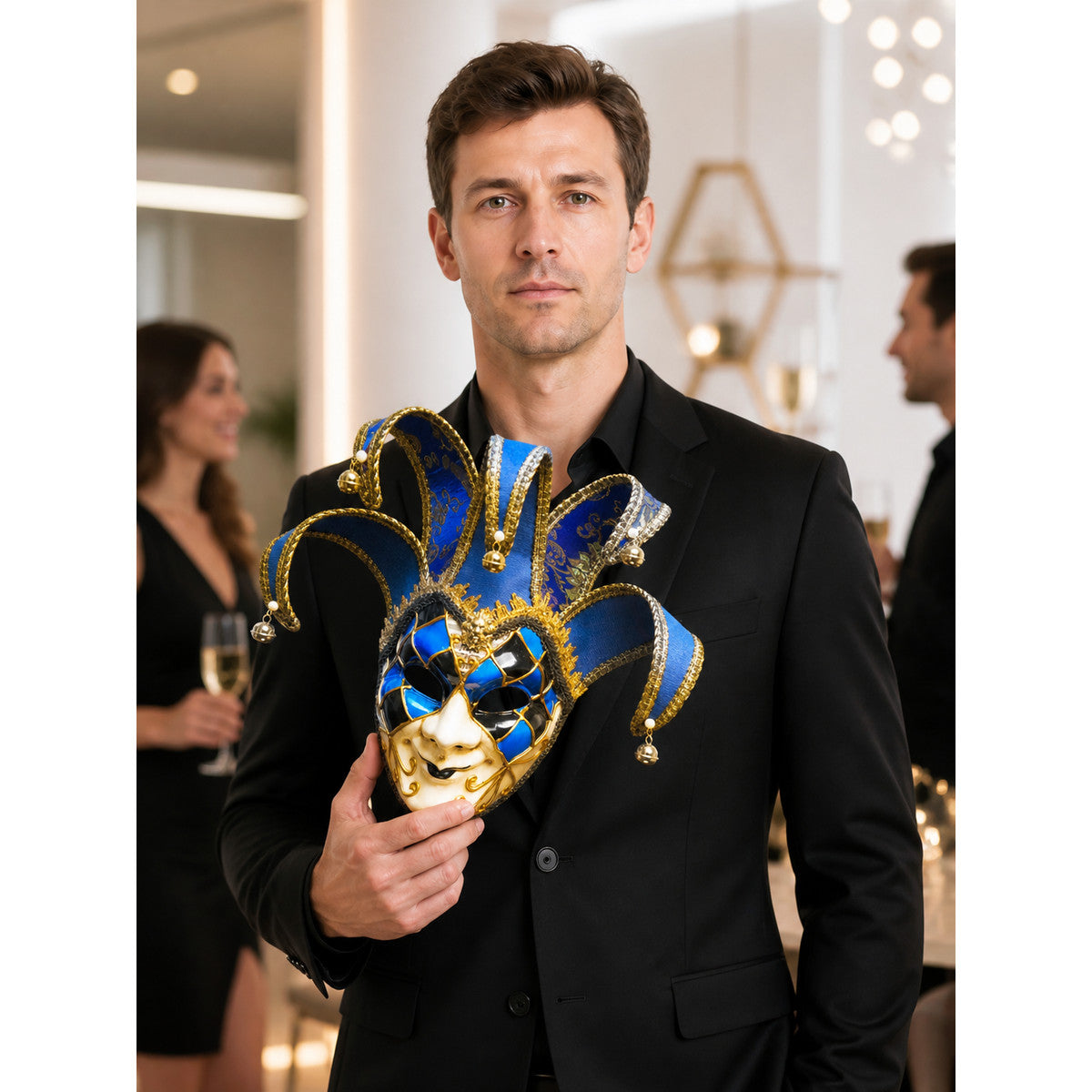 Venetian Clown Carnival Mask for Halloween lifestyle view