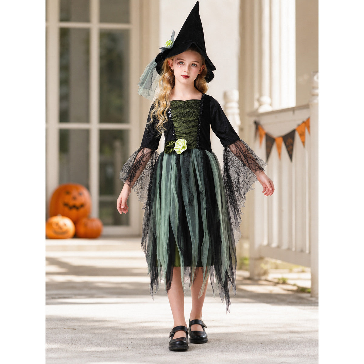 Halloween Witch Costume with Hat and Dress lifestyle view