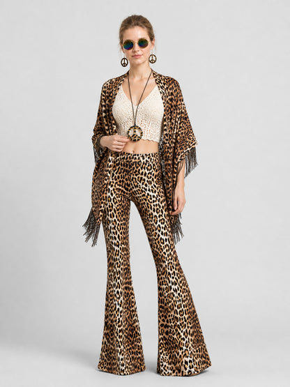 Leopard-Print Stage Costume with Flared Pants and Accessories Costume Accessories detail