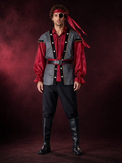 Pirate Costume with Eyepatch for Cosplay, Halloween