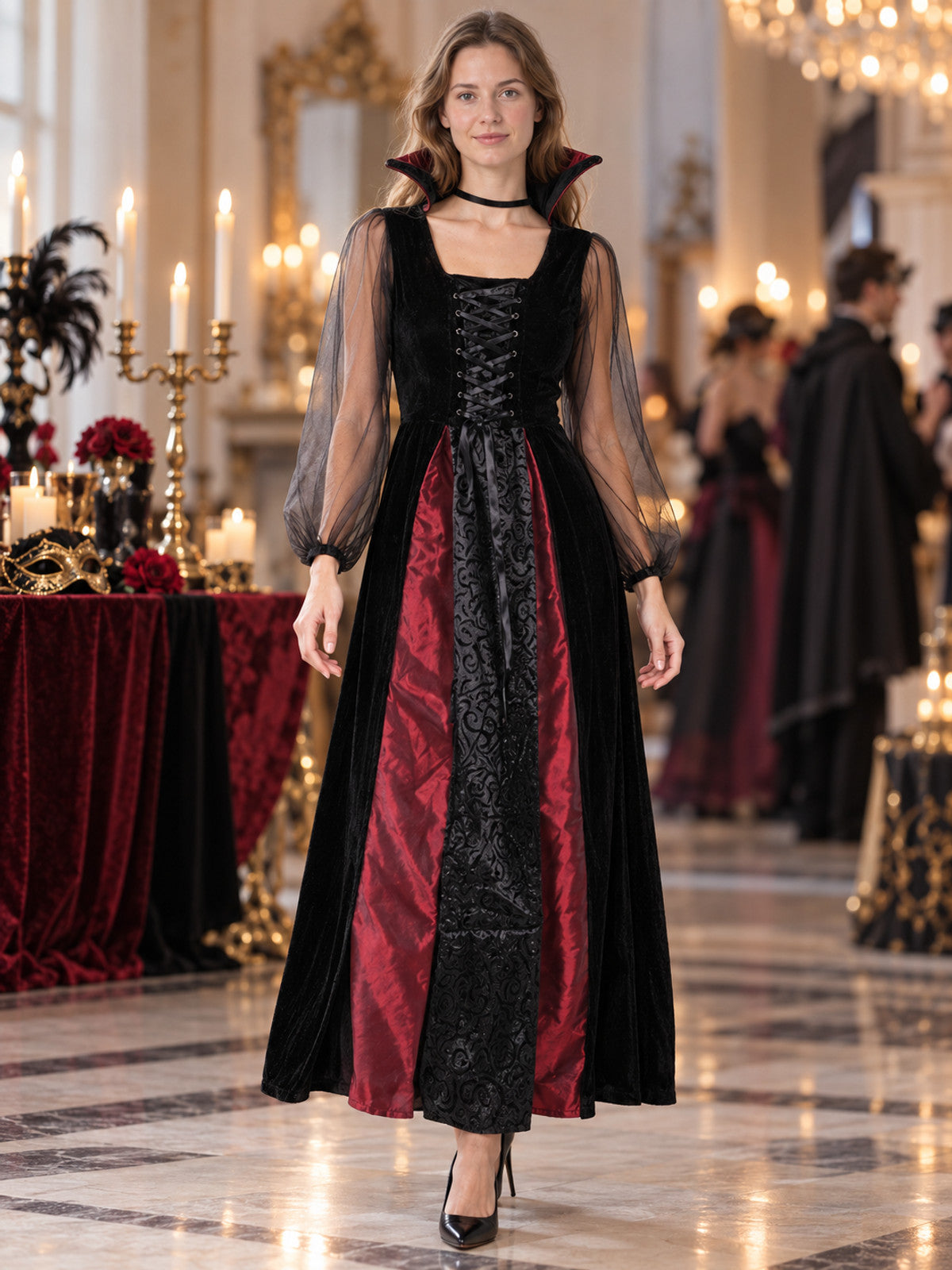 Carnival Dress for Themed Party with Lacing