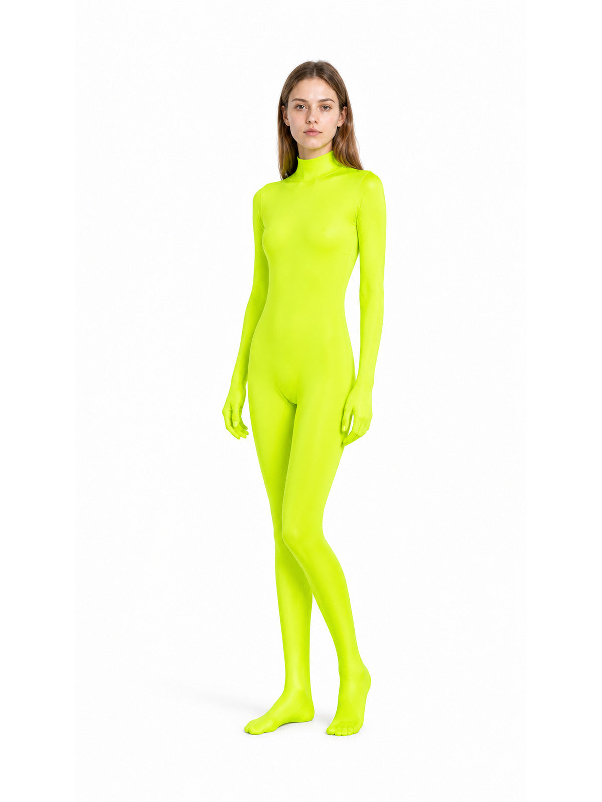 Neon Hooded Form-Fitting Jumpsuit for Cosplay Costumes detail