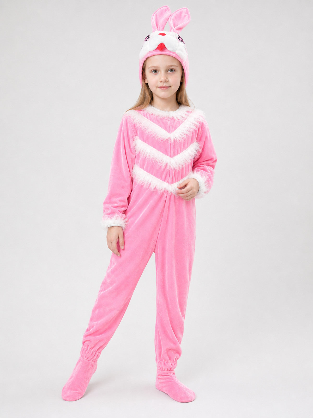 Bunny Jumpsuit Costume with Hood for Stage Performances