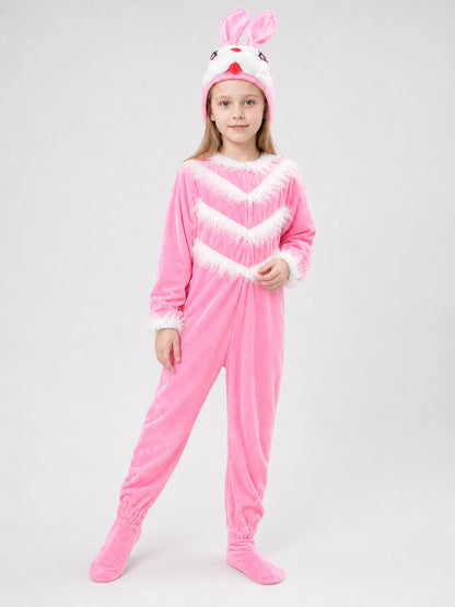 Bunny Jumpsuit Costume with Hood for Stage Performances